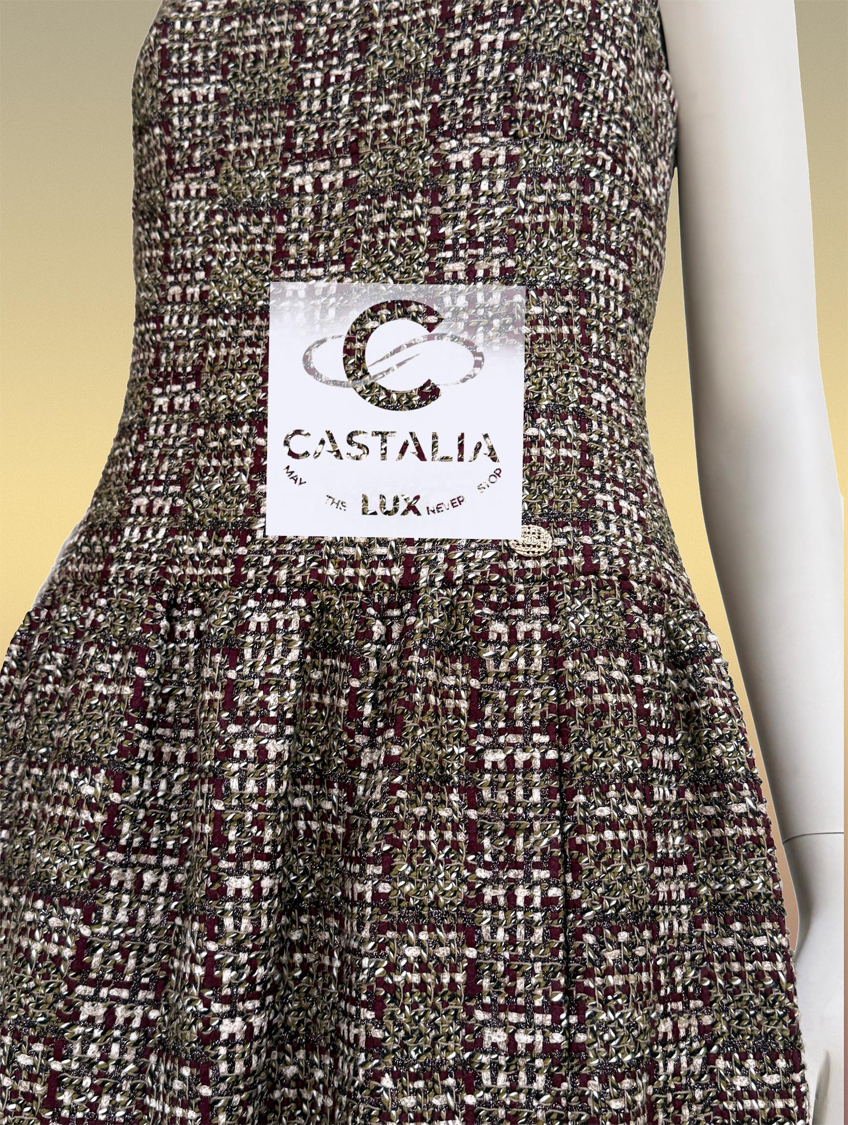 CHANEL 8K$ New Autumnal Cézanne Palette Tweed Kleid  38 FR im Angebot 5