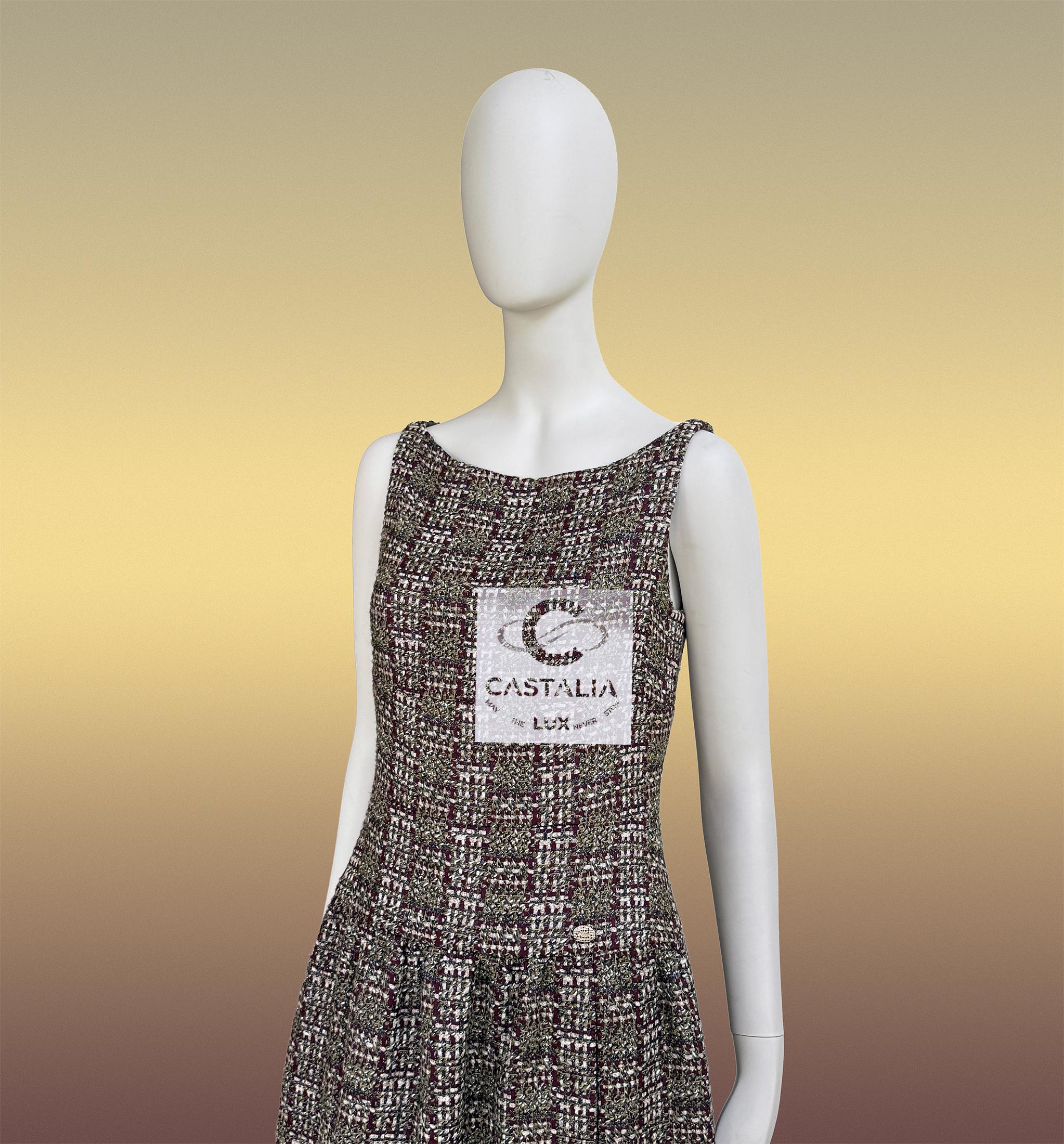 CHANEL 8K$ New Autumnal Cézanne Palette Tweed Kleid  38 FR im Angebot 2