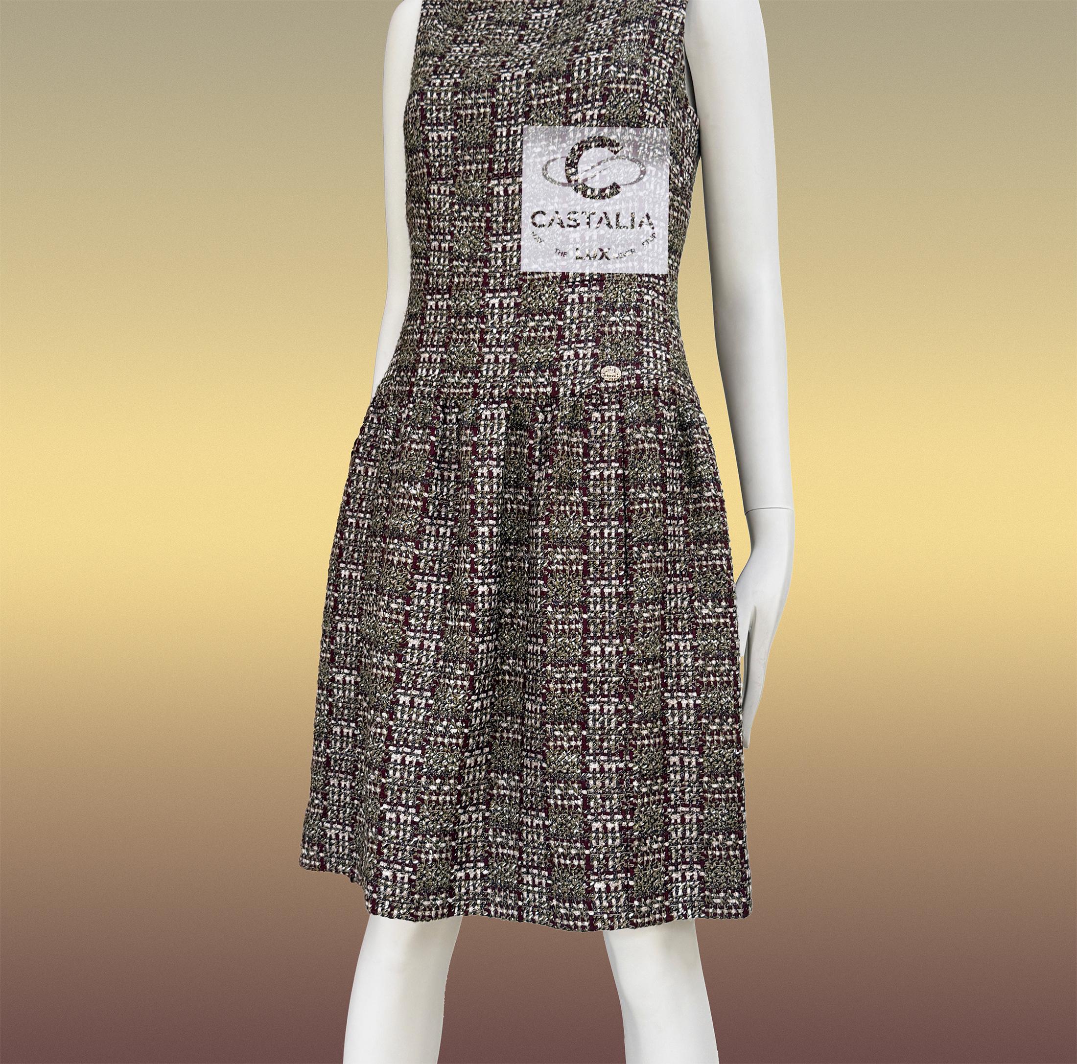 CHANEL 8K$ New Autumnal Cézanne Palette Tweed Kleid  38 FR im Angebot 3