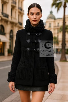 Chanel 8K$ New Black Fluffy Cashmere Jacket 40 FR