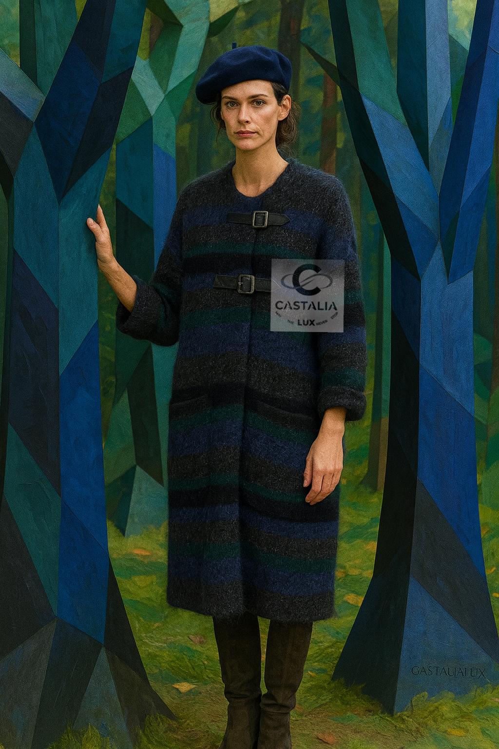 CHANEL 8K$ Nuevo París / Edinrbguh Abrigo relajado de cachemira 42 FR Negro en venta