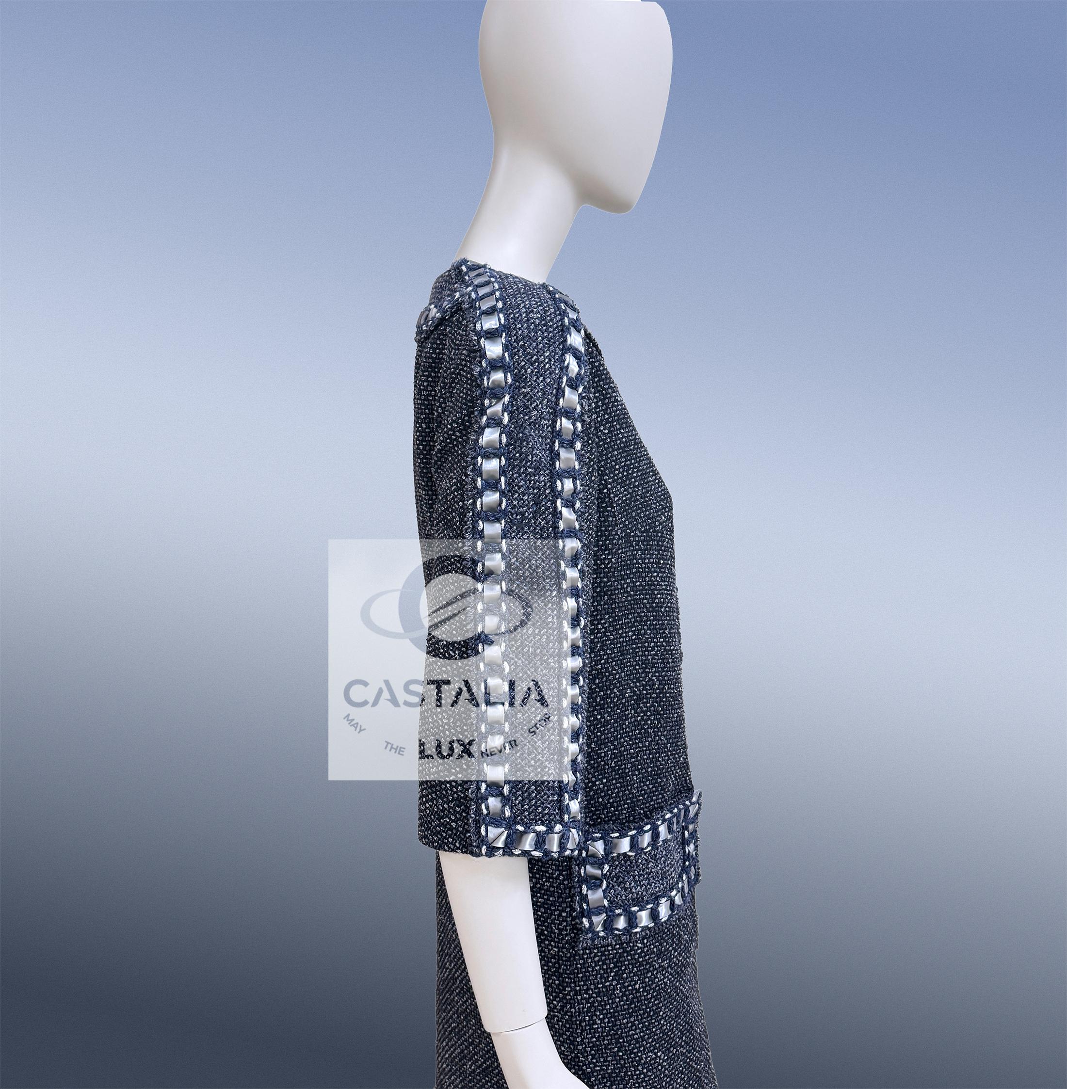 CHANEL 8K$ New Paris / Rom Tweed Kleid 36 FR im Angebot 6