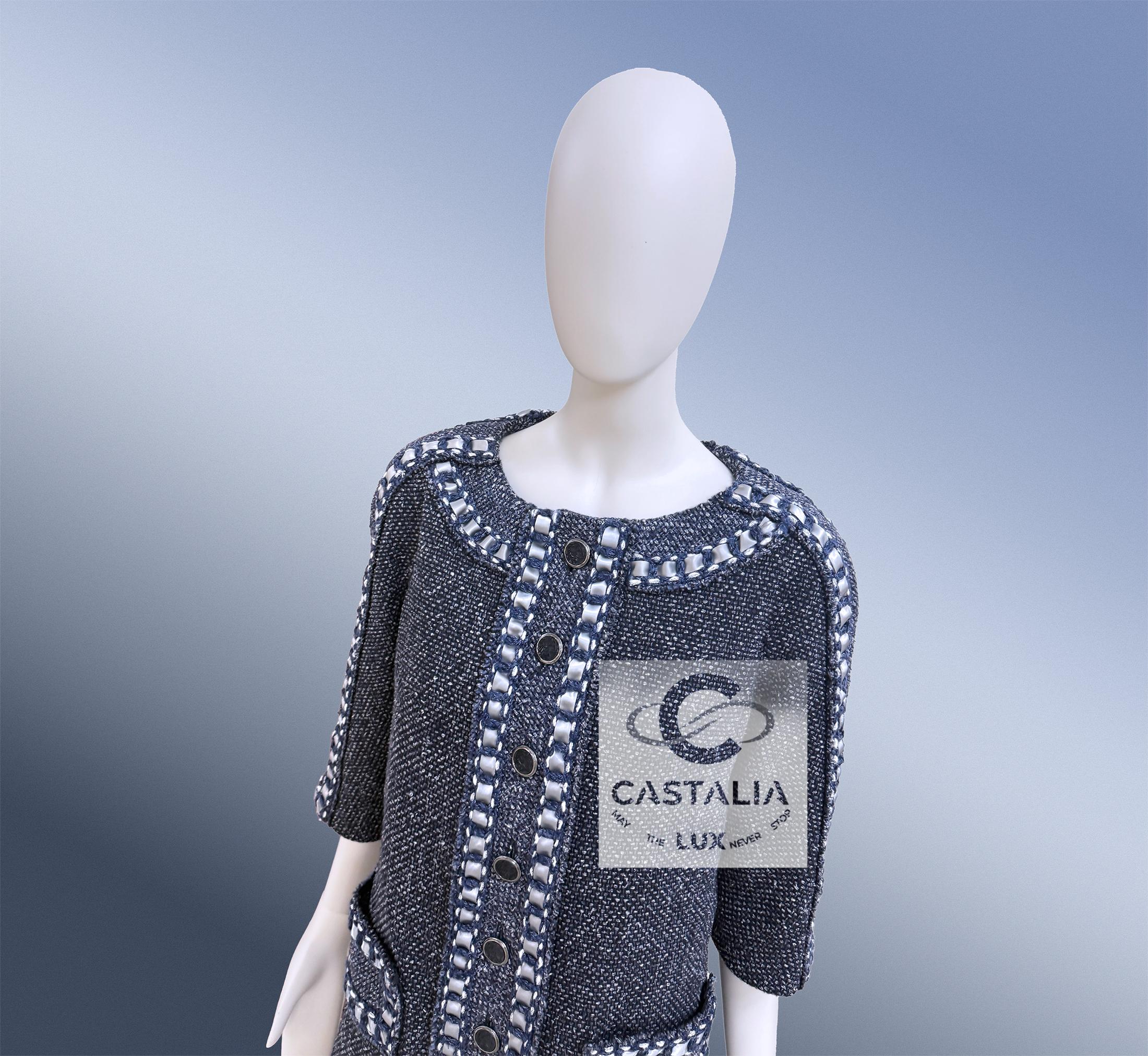 CHANEL 8K$ New Paris / Rom Tweed Kleid 36 FR im Angebot 5