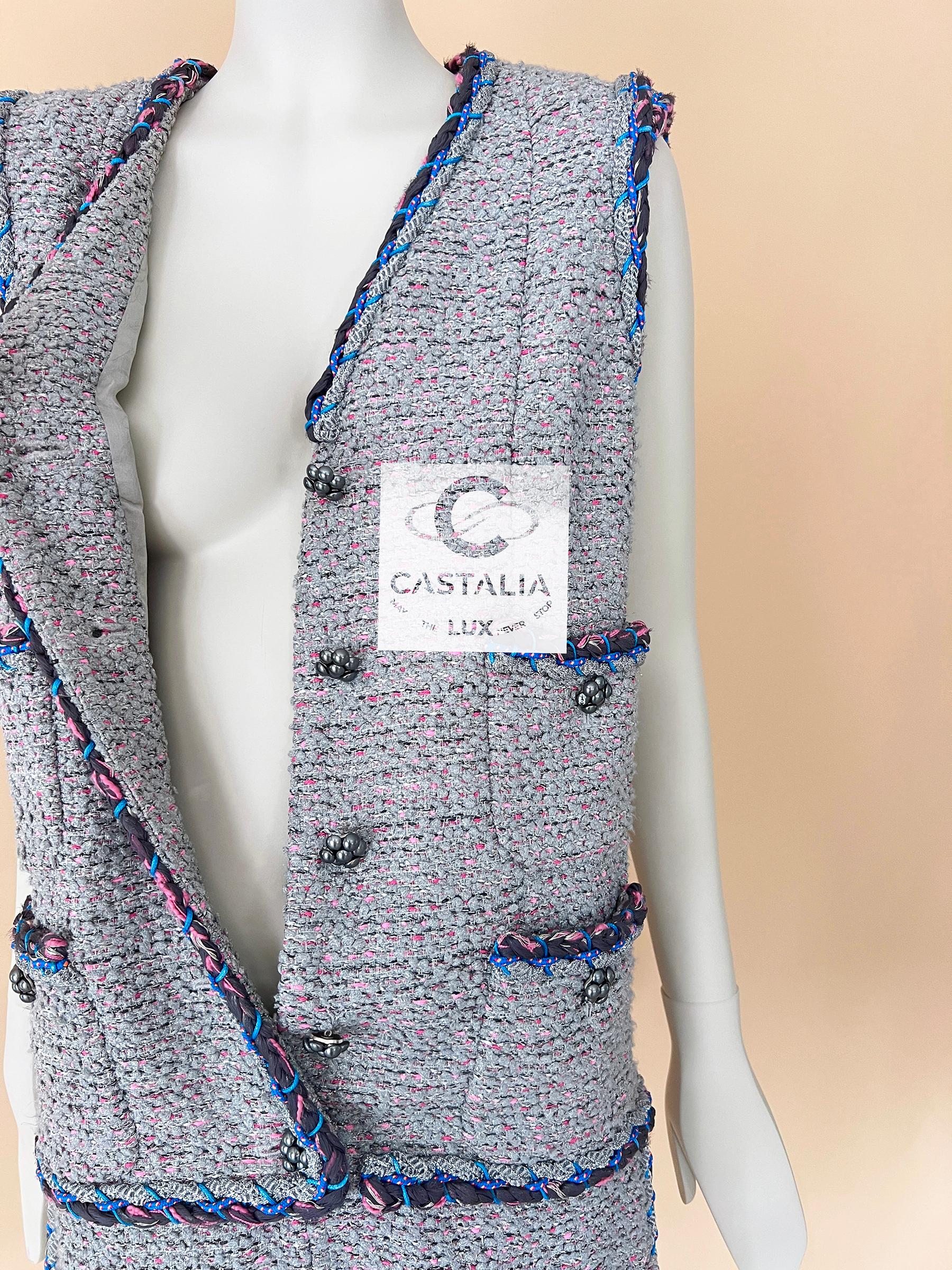 Chanel 8K$ Nuovo abito in tweed da passerella 40 FR in vendita 6