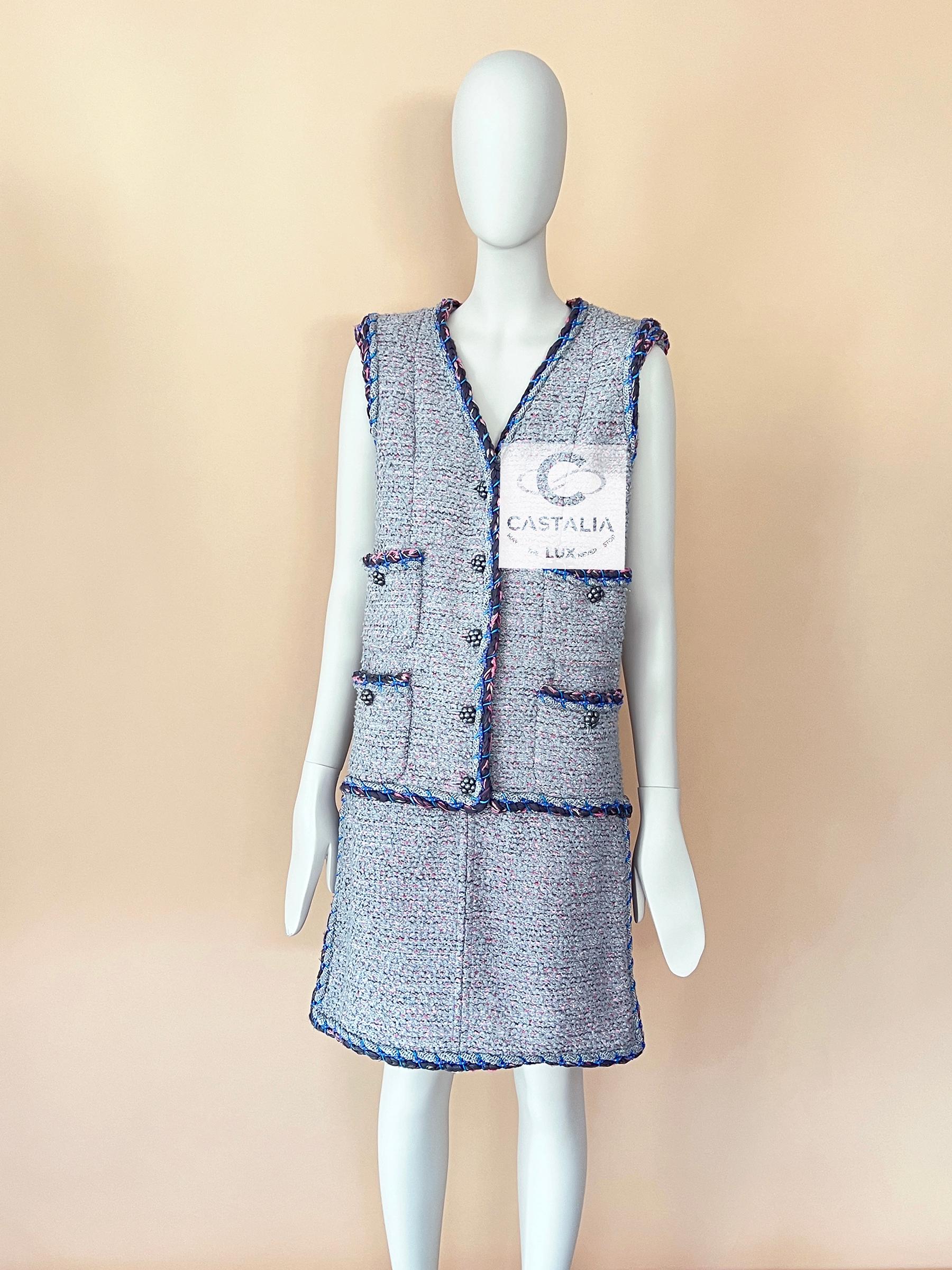 Chanel 8K$ Nuovo abito in tweed da passerella 40 FR in vendita 1
