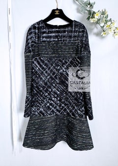 Chanel 8K$ New Tweed and Leather Runway Dress 34 FR