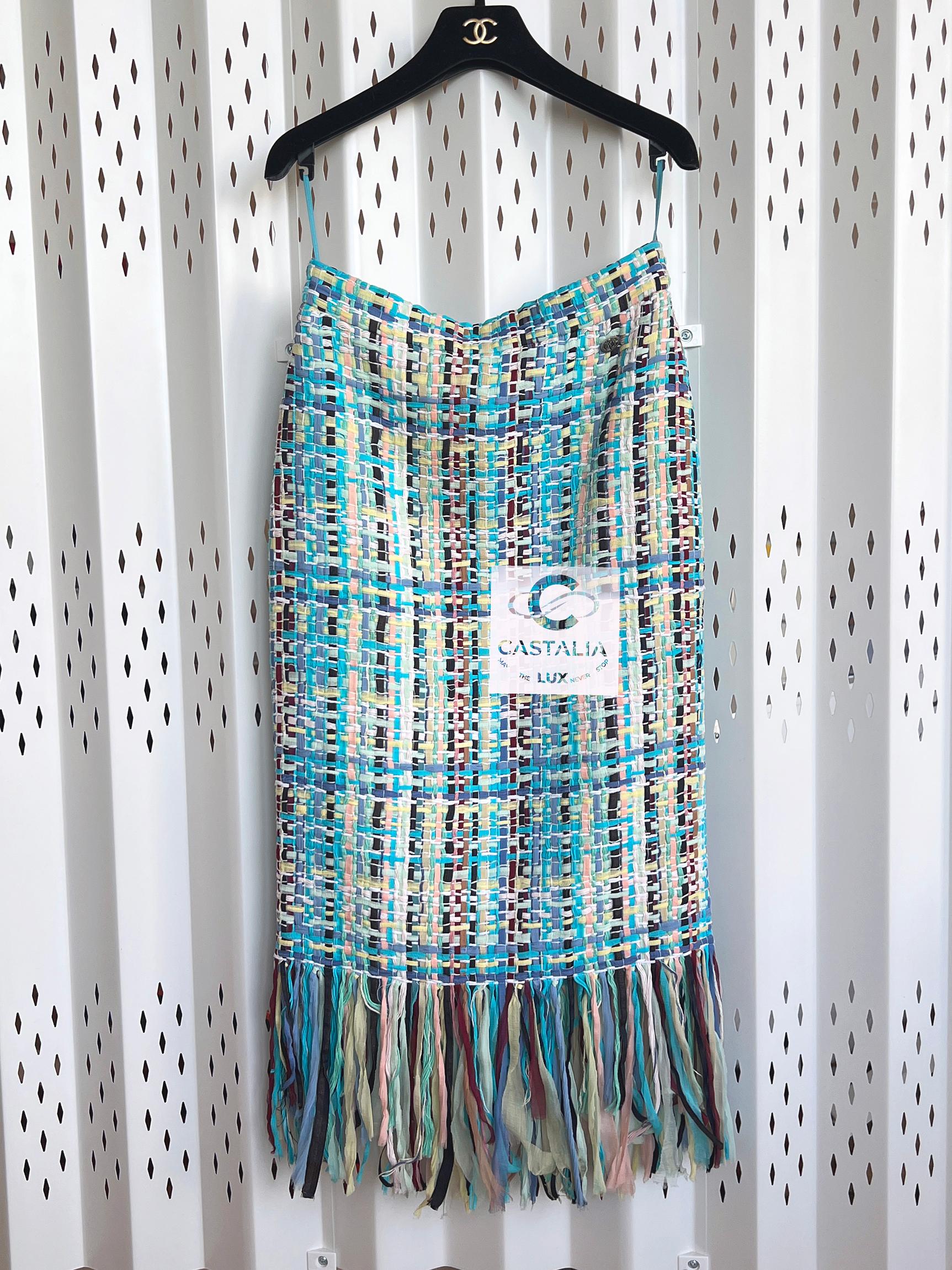Chanel New 8K$ Paris / Cuba Ribbon Tweed Skirt 9
