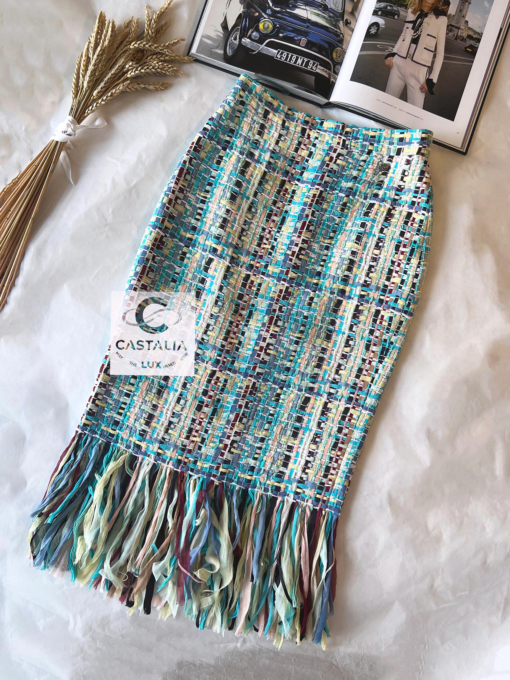 Chanel New 8K$ Paris / Cuba Ribbon Tweed Skirt 4