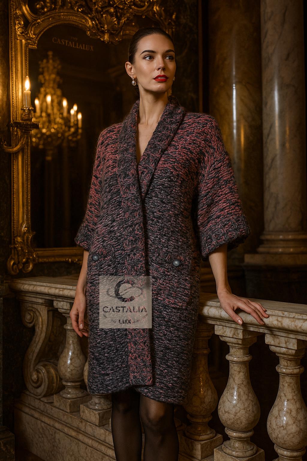 ~ From Paris / EDINBURGH 2013 Métiers d'Art Collection by Karl Lagerfeld
- Boutique-Wert: $7.680

~ Ein legendäres Kleidungsstück - dieser Chanel-Bouclé-Strickmantel, wie er an Miroslava Duma zu sehen ist, ist Relikt und Offenbarung zugleich

 ~