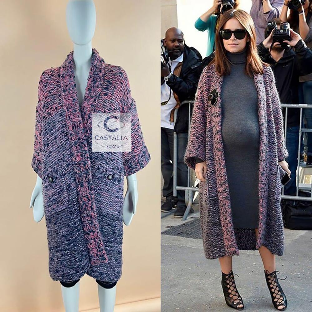 Grigio Chanel 8K$ Parigi / Edimburgo Cappotto in bouclè rilassato 34 FR in vendita