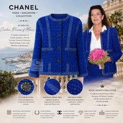 CHANEL 8K$ Paris / SINGAPORE Blue Lesage Tweed Jacket 36 FR