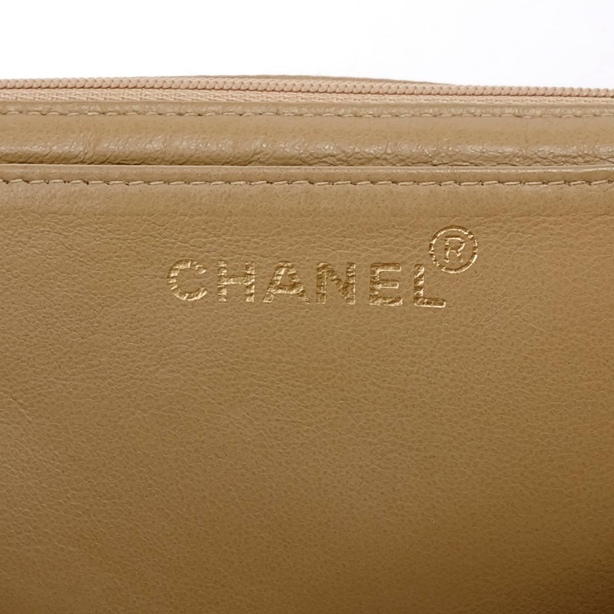 Chanel Soft Beige Leather Lambskin Single Flap Jumbo Bag, 1990s For Sale 4