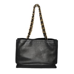Chanel 90s Black Calfskin CC Chain XL Shopper Tote