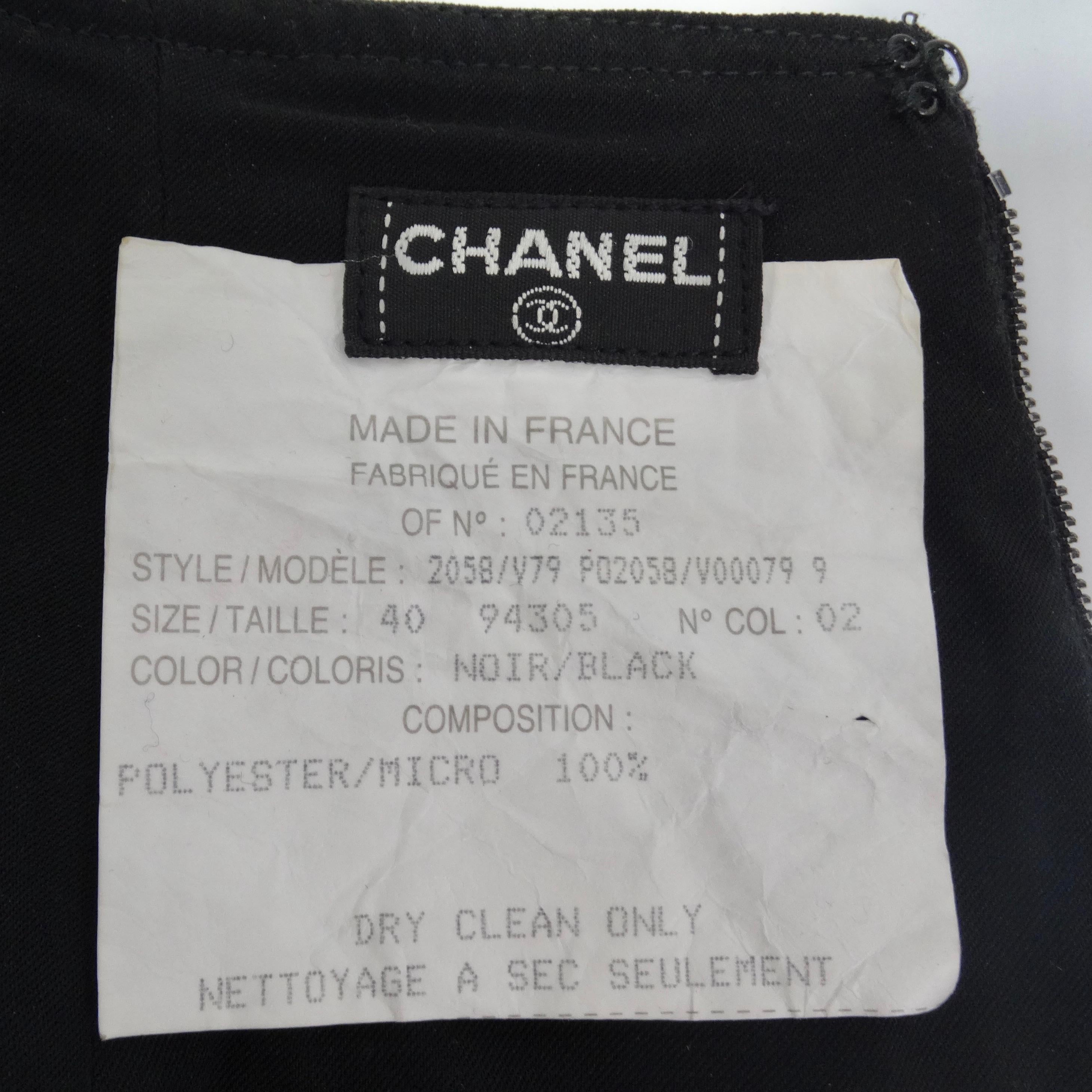 Chanel 90s Black Pleated Midi Skirt For Sale 6
