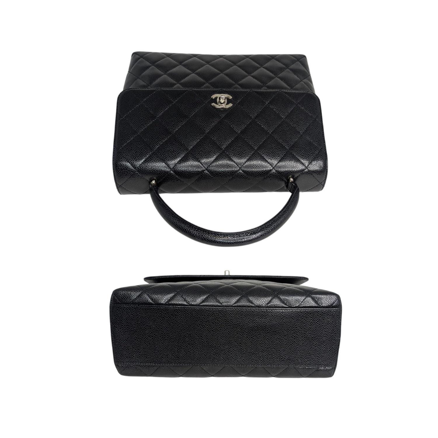 Women's Chanel 90s Caviar Quilted Kelly Top Handle Bag