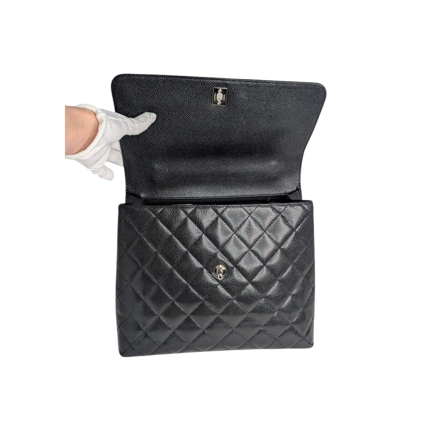 Chanel 90s Caviar Quilted Kelly Top Handle Bag 1