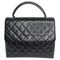 Chanel 90s Caviar Quilted Kelly Top Handle Bag
