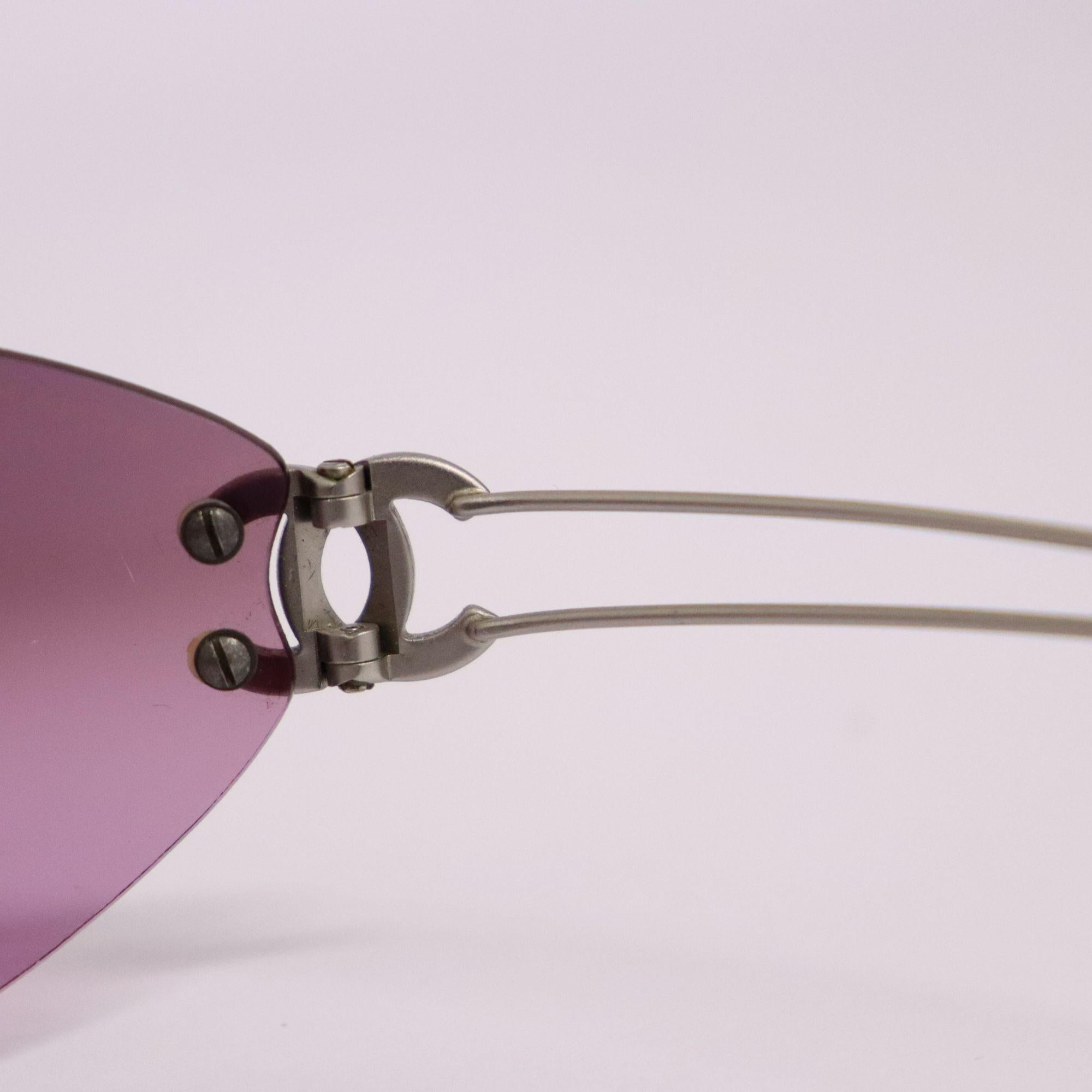 Chanel 90s Frameless Pink Oval Sunglasses 1