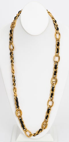 CHanel 90s Gold Belt with Black Leather
