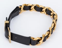 Chanel 90er Gold-Leder-Halskette