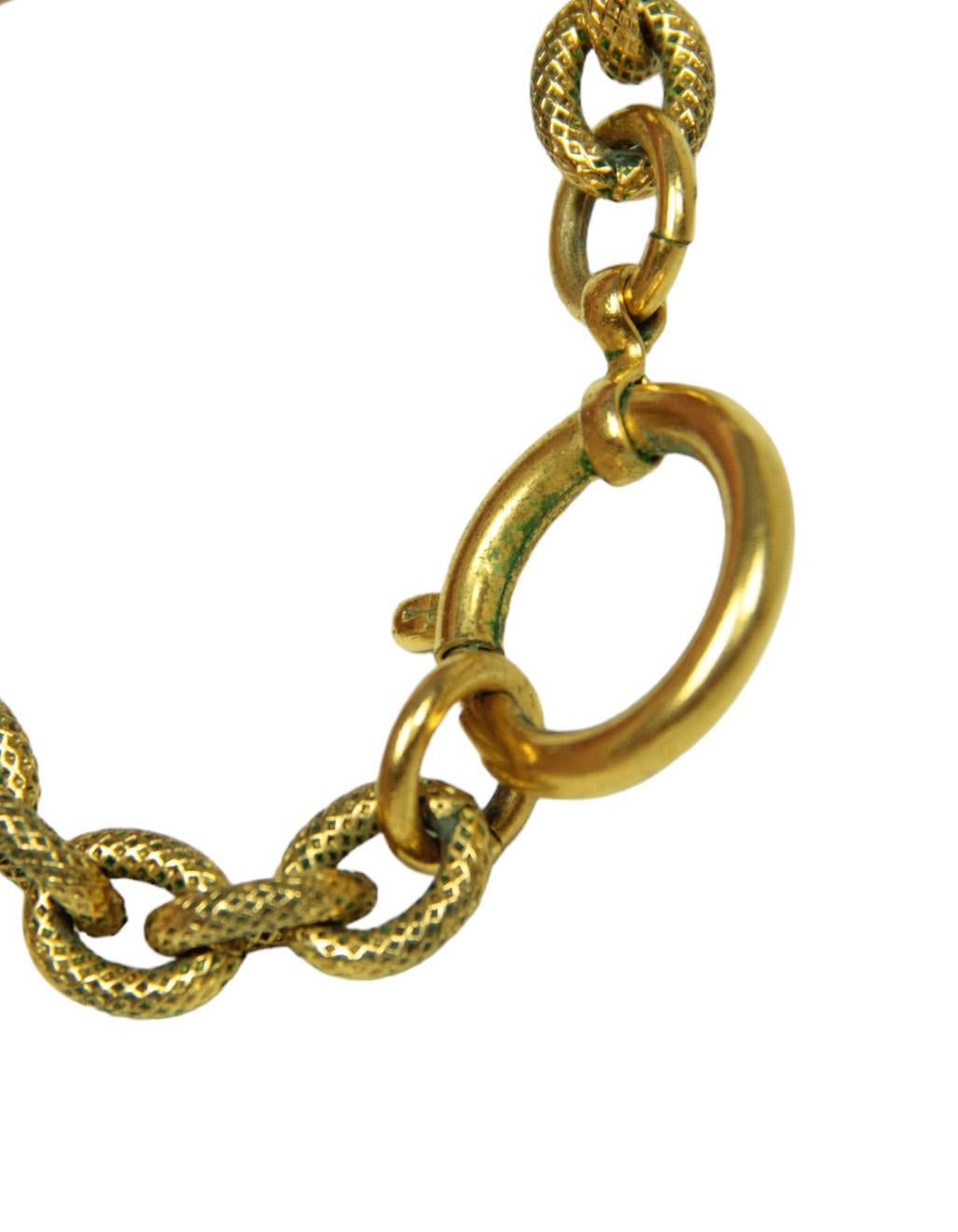 Chanel '90er Jahre Gold Vintage Texturierte CC Quaste Halskette mit Quaste im Angebot 2