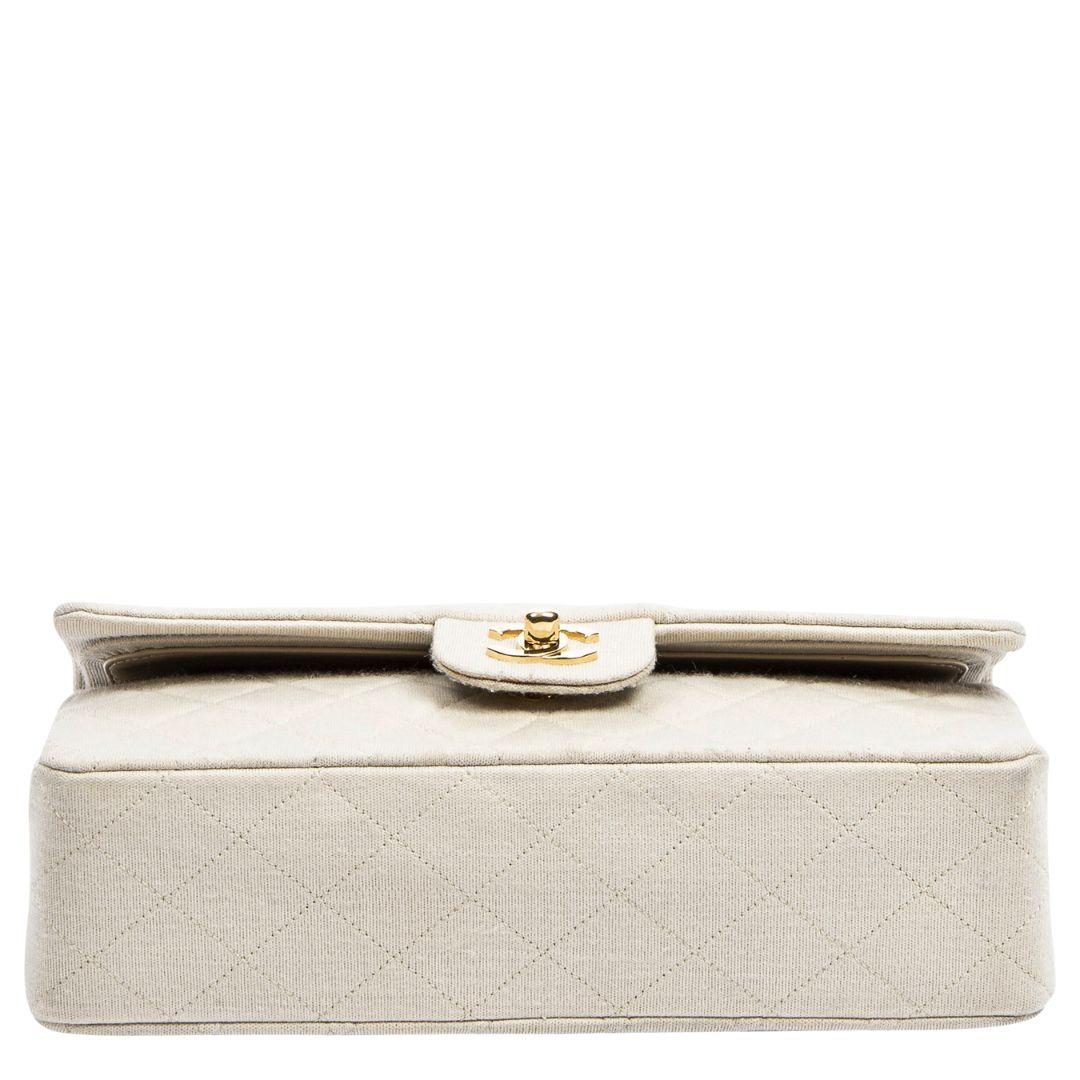 Chanel 90s Ivory Medium Double Flap Bag For Sale 1