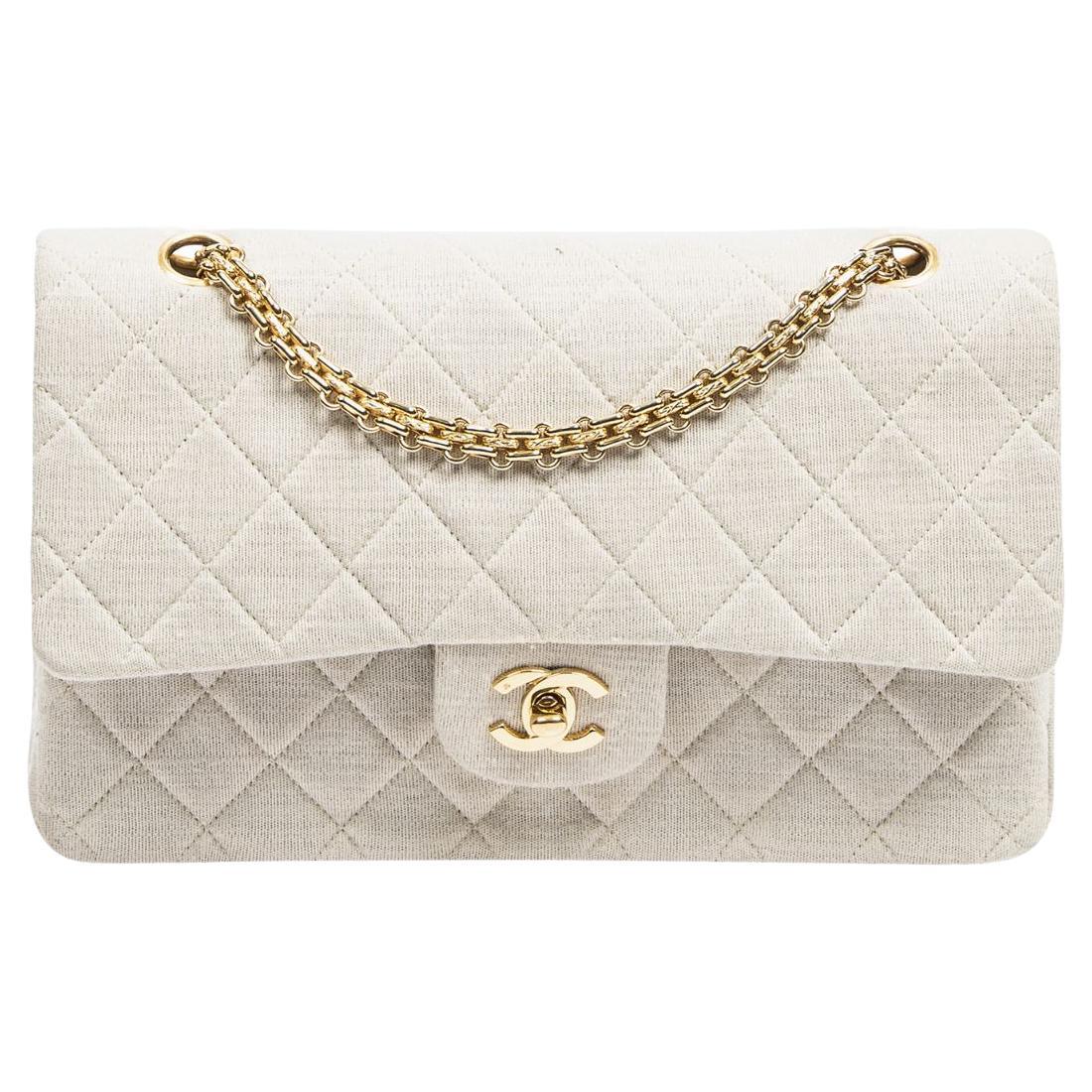Chanel 90s Ivory Medium Double Flap Bag For Sale