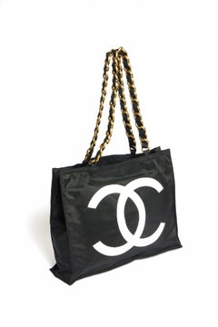 Chanel 90s Large Vintage Logo Shopper