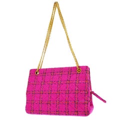 Chanel 90's Vintage 1990's Tweed Pink Classic Reissue Tote Bag