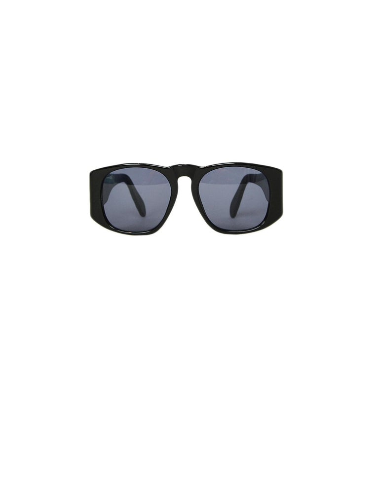 Chanel '90s Vintage Black Acetate Sunglasses w/ CC and Quilted Arms For ...