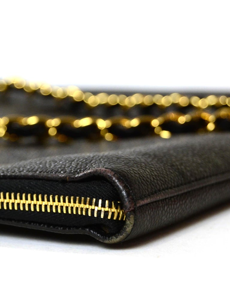 Chanel '90s Vintage Black Caviar Leather CC Timeless Portfolio Tote Bag