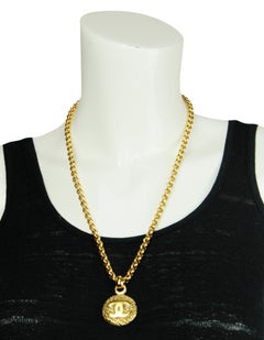 Chanel '90s Vintage Goldtone CC Pendant 23" Necklace