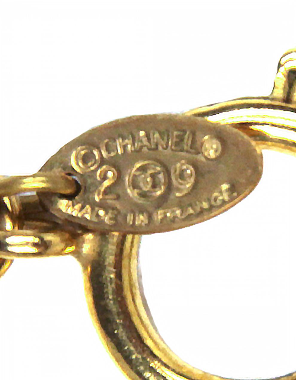 Chanel '90er Jahre Vintage Goldtone CC Halskette mit Anhänger 23