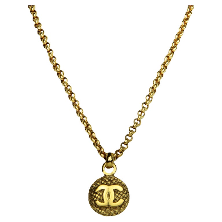 Chanel '90s Vintage Goldtone CC Pendant 23 Necklace For Sale at 1stDibs