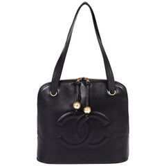 Chanel 90's Vintage Lambskin Black Bag
