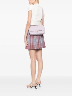 Chanel 90s Vintage Lambskin Quilted Medium Classic Flap Crossbody Pink Purple