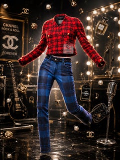 CHANEL 90s Vintage Relic Red Tweed Jacke mit Gürtel 42 FR
