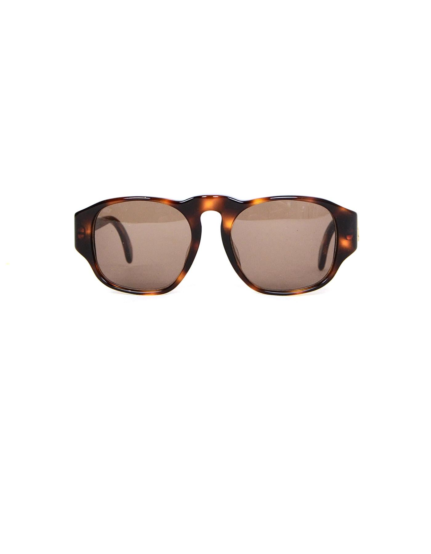 Brown Chanel '90s Vintage Tortoise Sunglasses w. CC