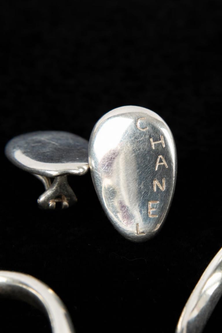 Women's Chanel 925 Sterling Silver Clip-on Earrings For Sale