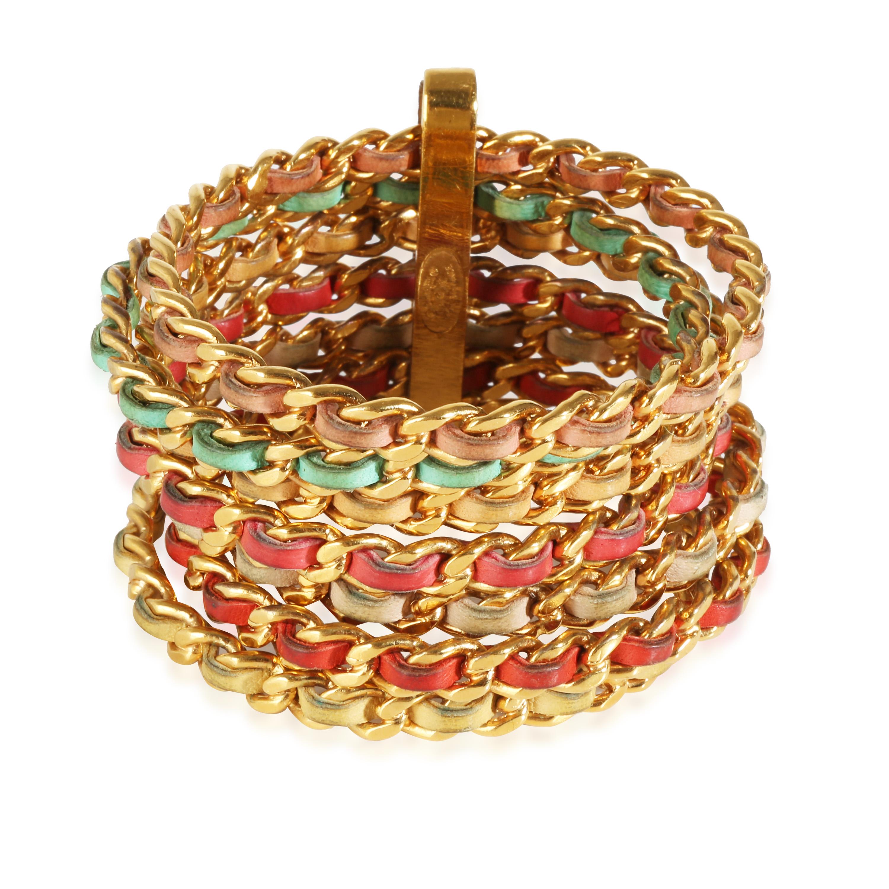 Chanel 93C Multicolor Lambskin Gold Metal Logo 7 Band Bracelet

PRIMARY DETAILS
SKU: 141989
Listing Title: Chanel 93C Multicolor Lambskin Gold Metal Logo 7 Band Bracelet
Condition Description: In excellent condition. 7.5 inches in length.
Brand: