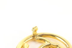 Chanel 93P 24k Gold Plate CC Logo Circle Brooch Pin 31ck824s