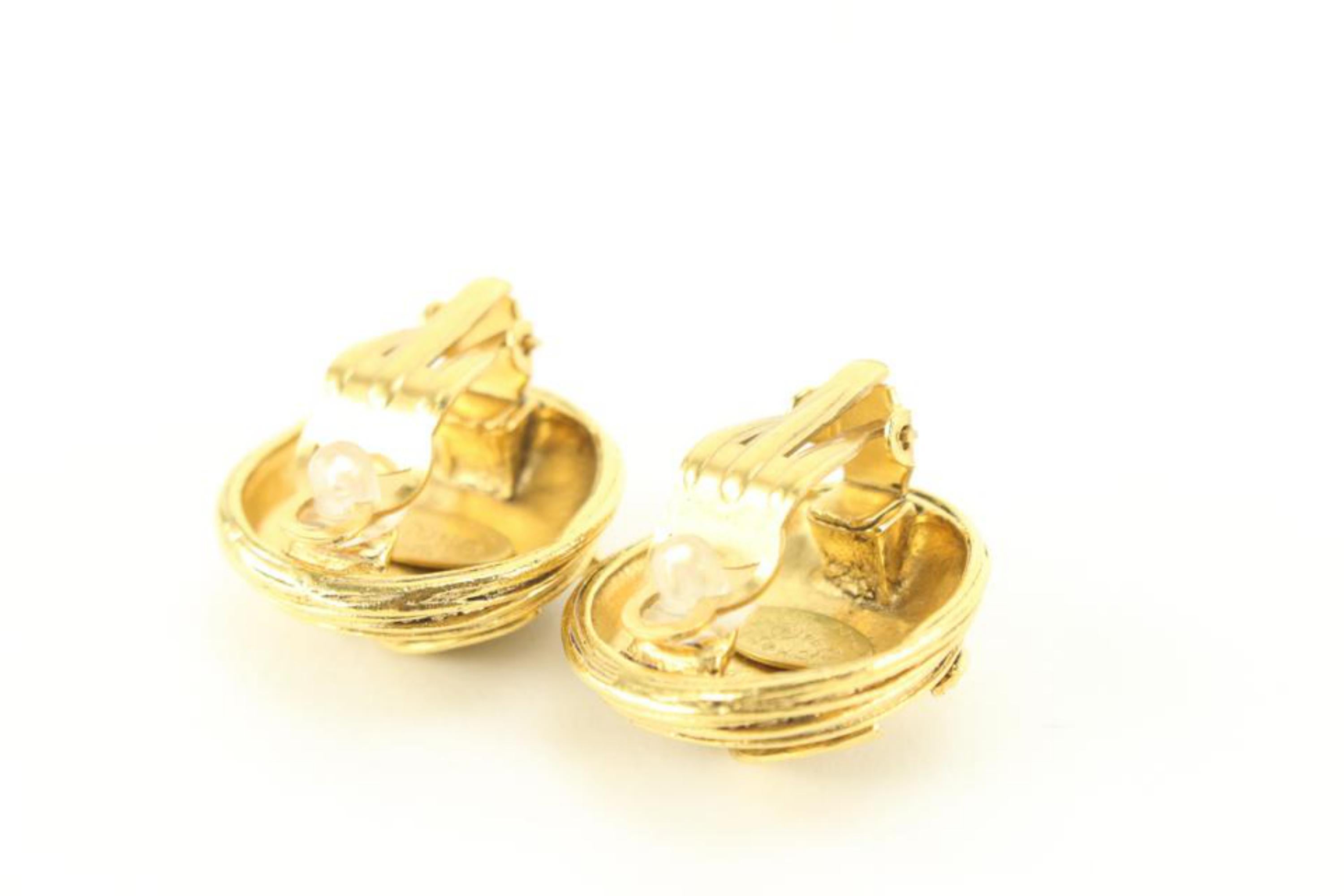 Chanel 94A Gold CC Spiral Earrings 1ck616s 2