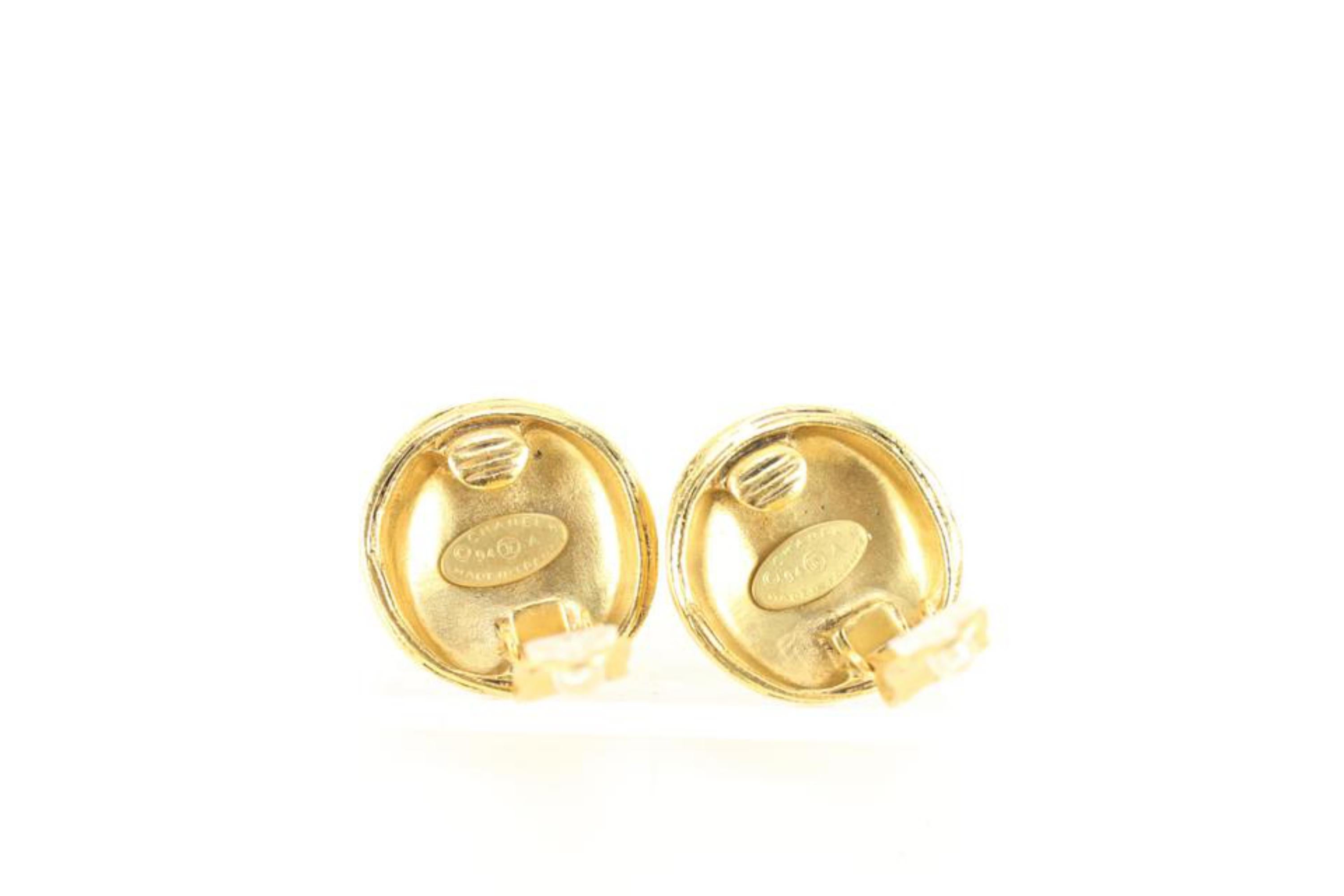 Chanel 94A Gold CC Spiral Earrings 1ck616s 3
