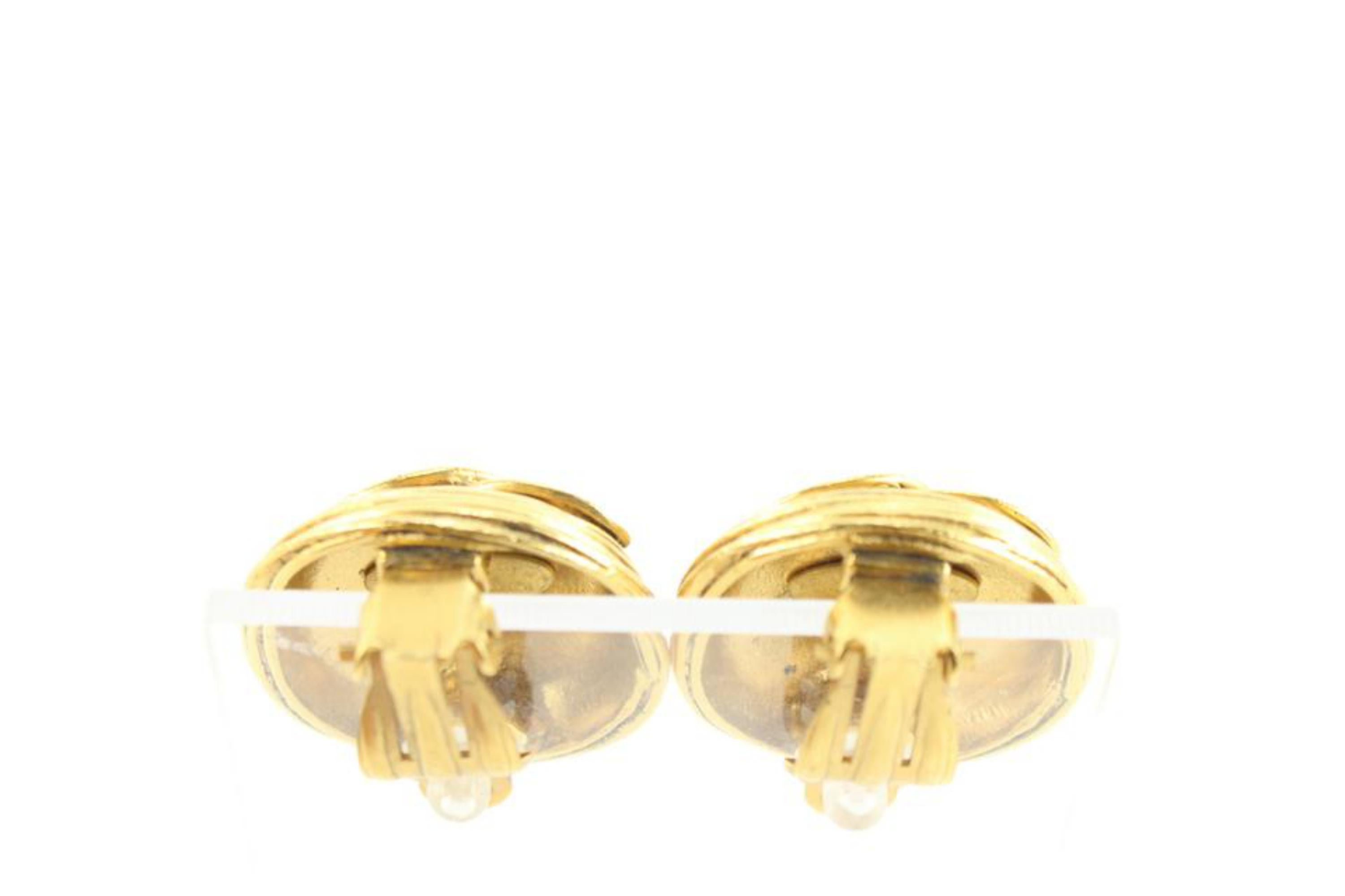 Chanel 94A Gold CC Spiral Earrings 1ck616s 5