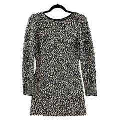 	CHANEL - 94A Robe en maille à paillettes transparentes - Noir et blanc - 38 US 6