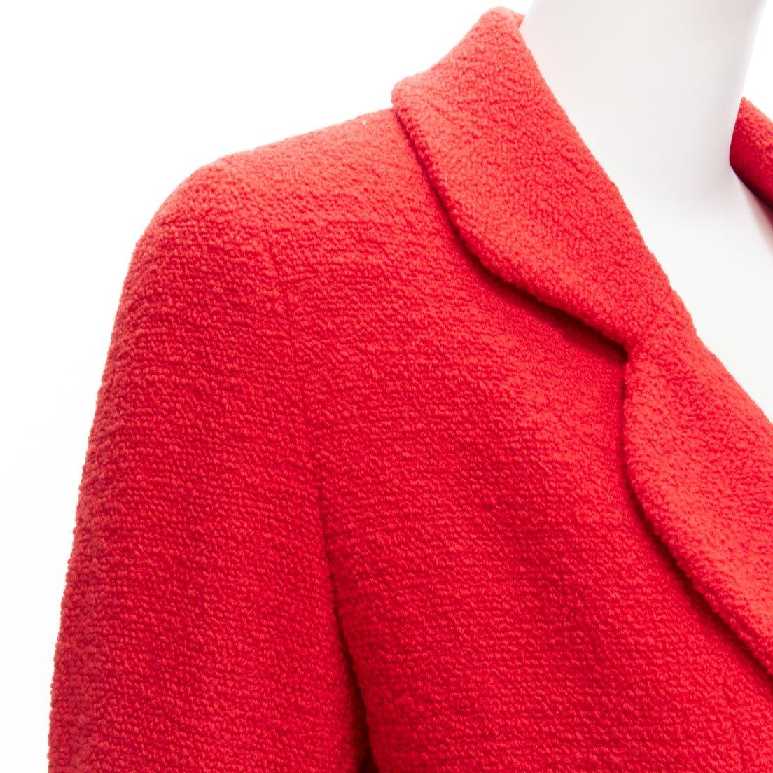 CHANEL 94A Vintage Runway rouge tweed doré bouton CC FR36 S en vente 3
