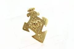 Chanel 94p 24k Gold Plated  CC Cross Brooch Pin 39cc722s