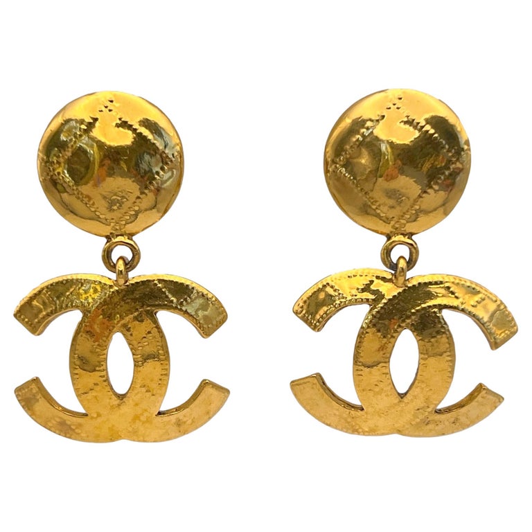 Chanel 94P Large Quilted Earrings 65374 For Sale at 1stDibs