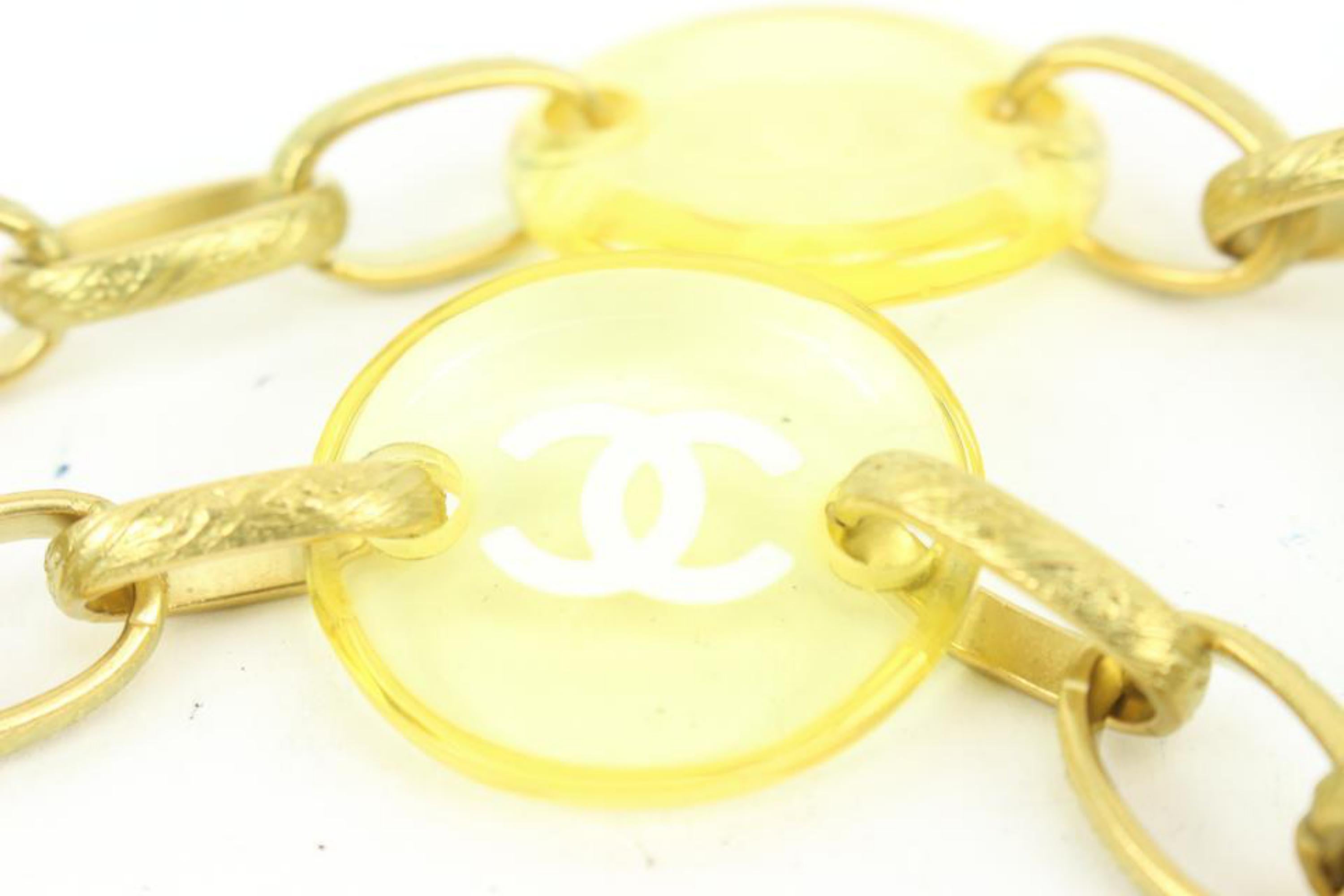 Chanel 95C Clear x Gold CC Chain Belt Necklace 2way 89cz425s For Sale 6