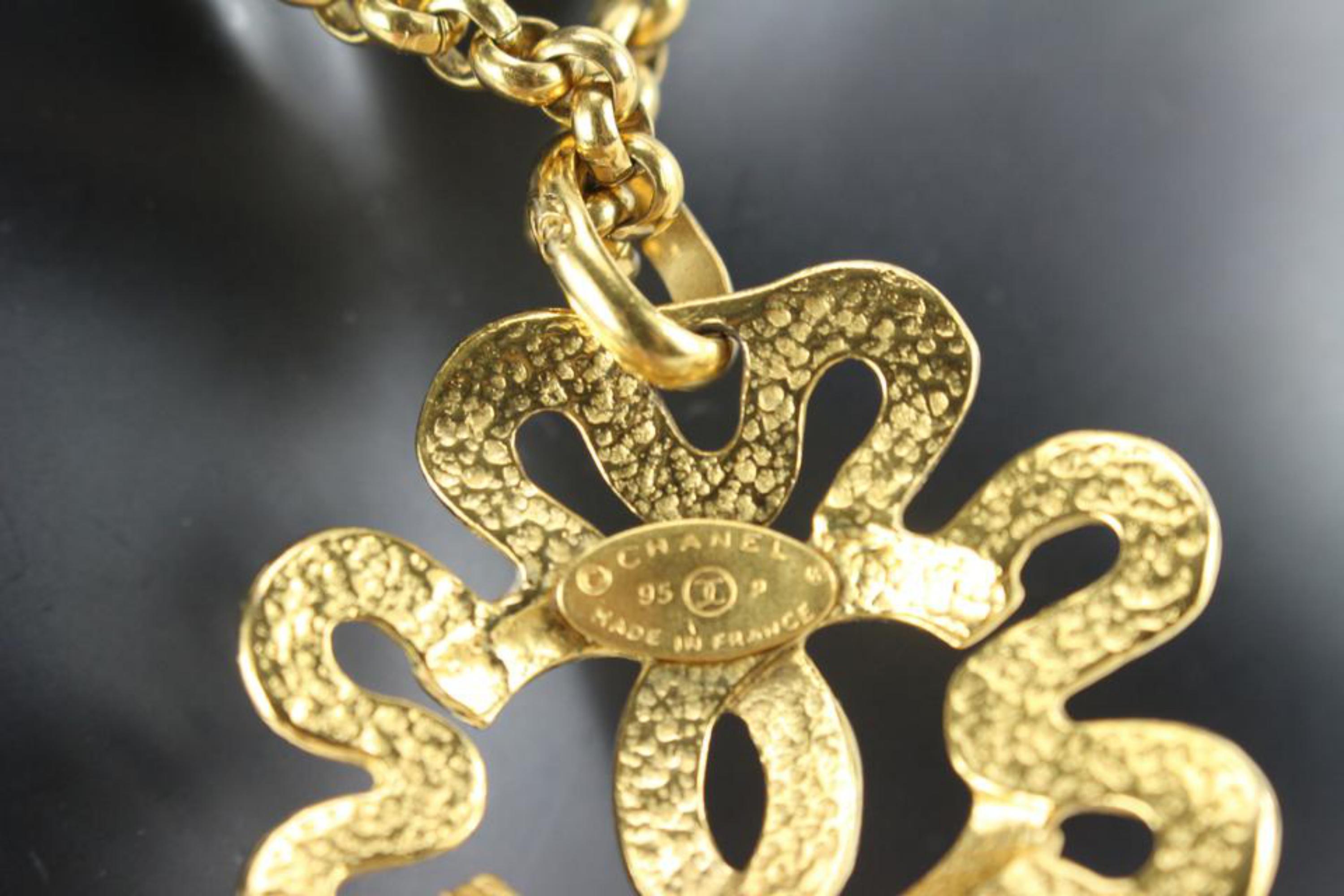 Chanel 95p 24K Gold Plated Jumbo CC Logo Necklace 27cc824s For Sale 4